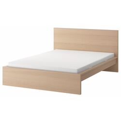 Pat Ikea Malm/Abygda ferma/cu saltea 180x200 (Furnir Stejar Alb) Thumb