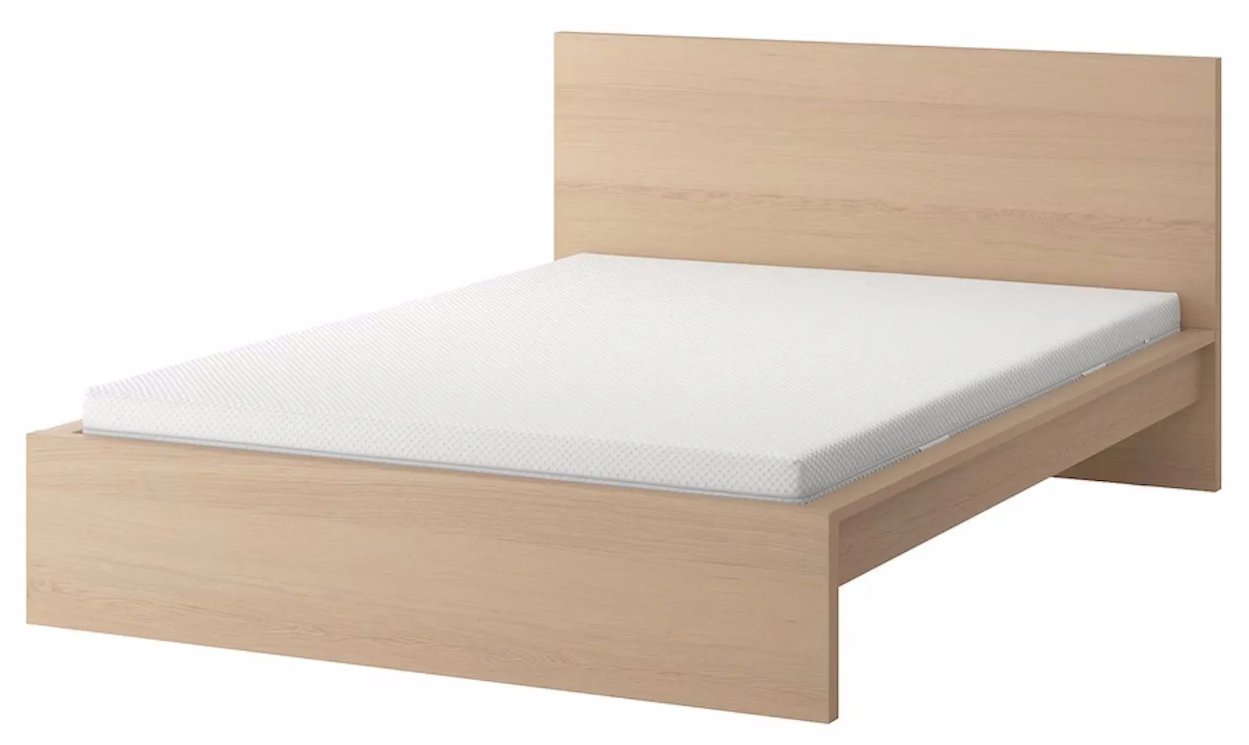 Pat Ikea Malm/Abygda ferma/cu saltea 180x200 (Furnir Stejar Alb) - 2