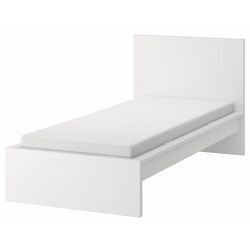Pat Ikea Malm/Abygda ferma/cu saltea 90x200 (Alb) Thumb