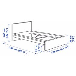 Pat Ikea Malm/Abygda ferma/cu saltea 90x200 (Alb) Thumb