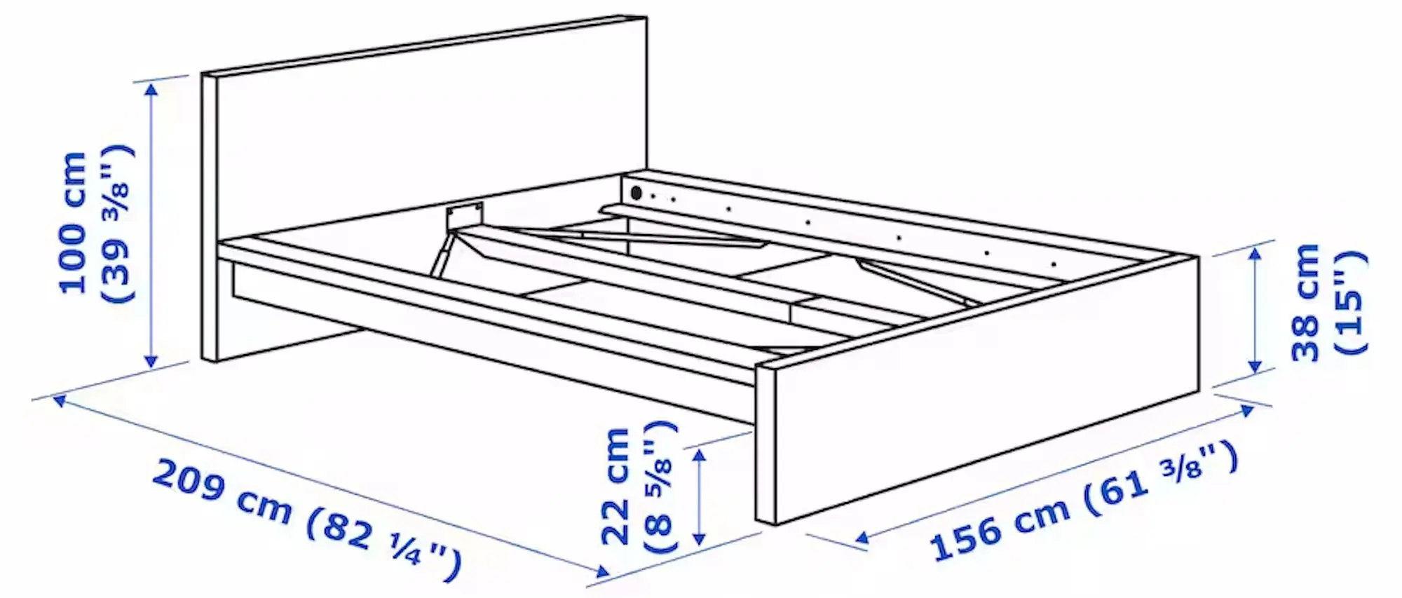 Pat Ikea Malm/Lindbaden 140x200 (Furnir Stejar Alb) - 9