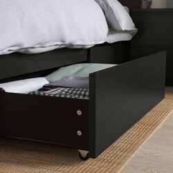 Pat Ikea Malm/Lindbaden 2 cutii depozitare 160x200 (Negru-Maro) Thumb