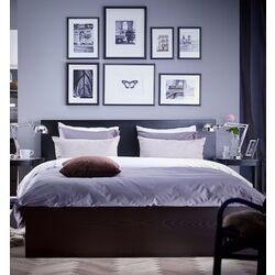 Кровать Ikea Malm/Lonset 140x200 (Черно-Коричневый)