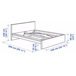 Кровать Ikea Malm/Lonset 140x200 (Черно-Коричневый) Thumb