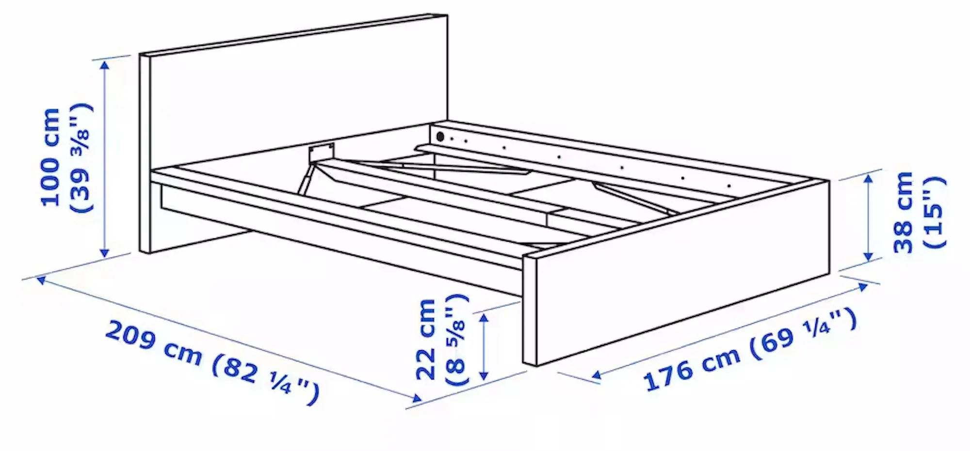 Pat Ikea Malm/Lonset 160x200 (Furnir Stejar Alb) - 9