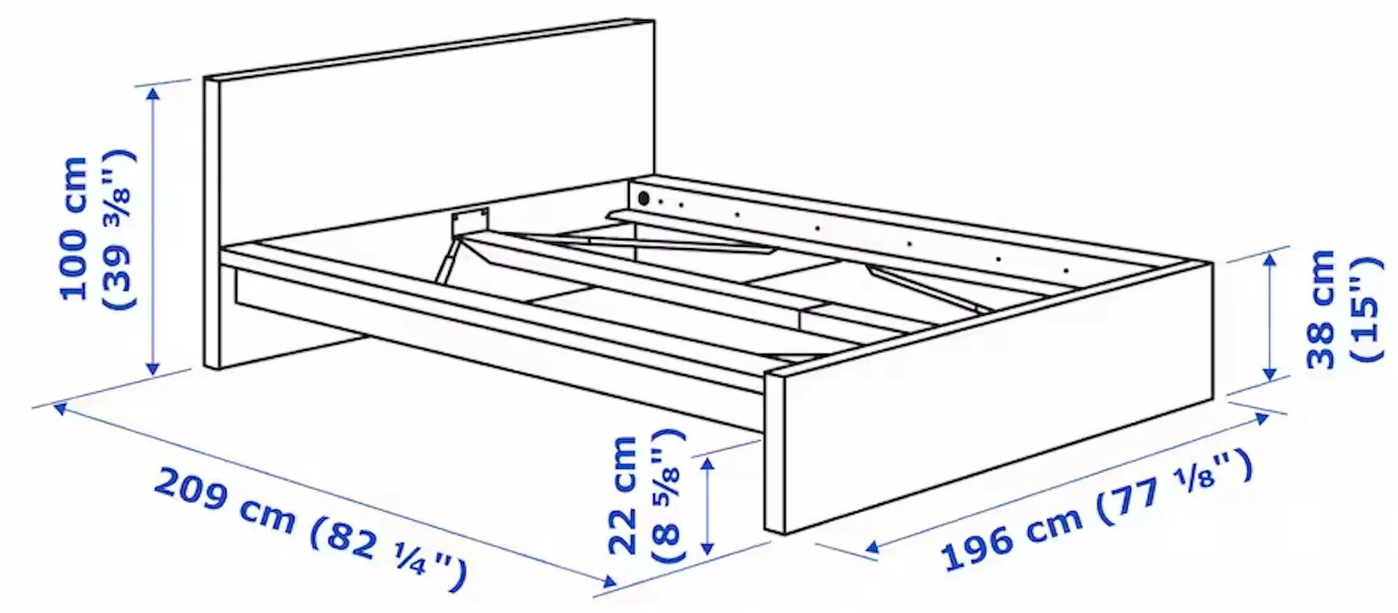 Pat Ikea Malm/Lonset 180x200 (Furnir Stejar Alb) - 9
