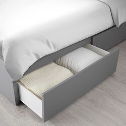 Pat Ikea Malm/Lonset 2 cutii depozitare 160х200 (Gri) Thumb