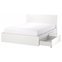 Pat Ikea Malm/Lonset 4 cutii depozitare 140x200 (Alb) Thumb