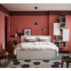 Pat Ikea Malm/Lonset 4 cutii depozitare 160x200 (Alb) Thumb