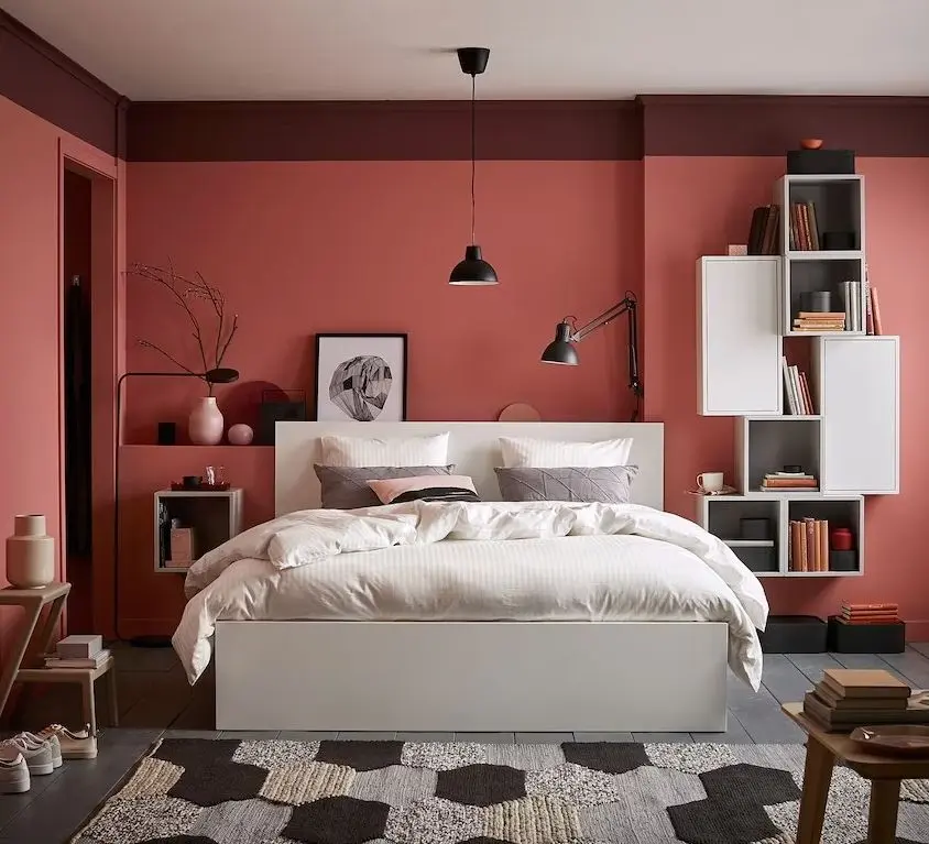 Pat Ikea Malm/Lonset 4 cutii depozitare 160x200 (Alb)