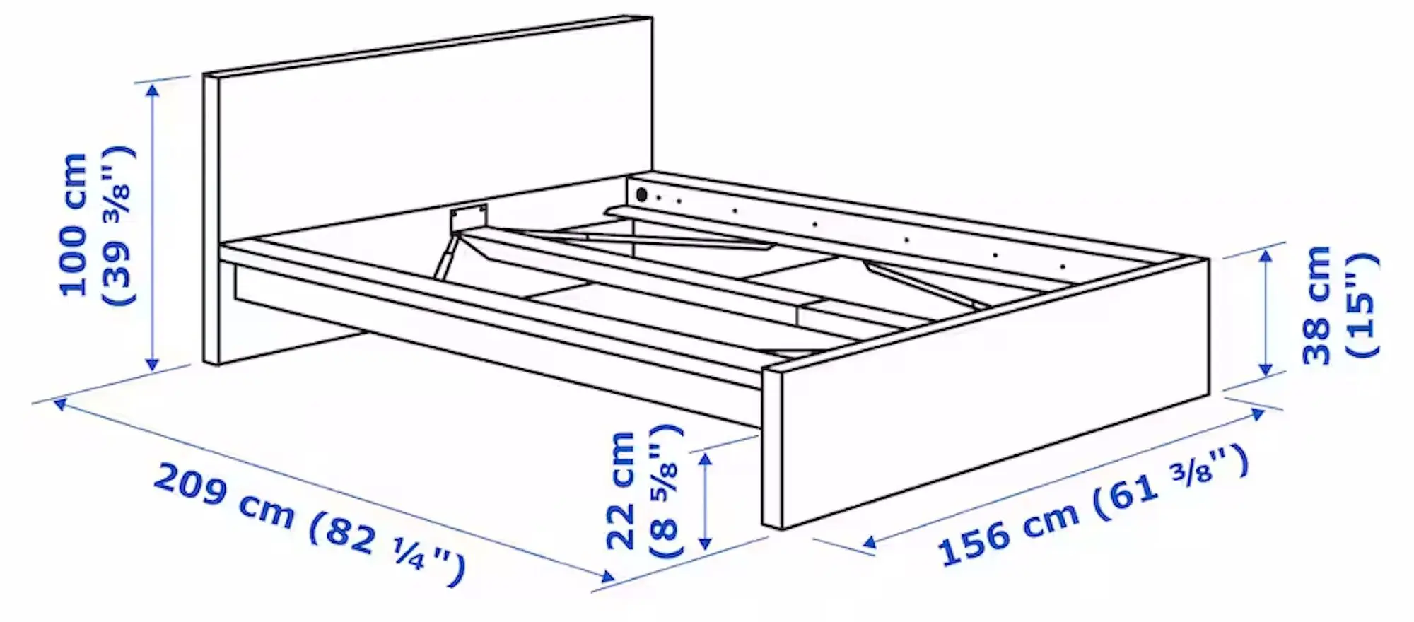 Pat Ikea Malm/Luroy 140x200 (Furnir Stejar Alb) - 10
