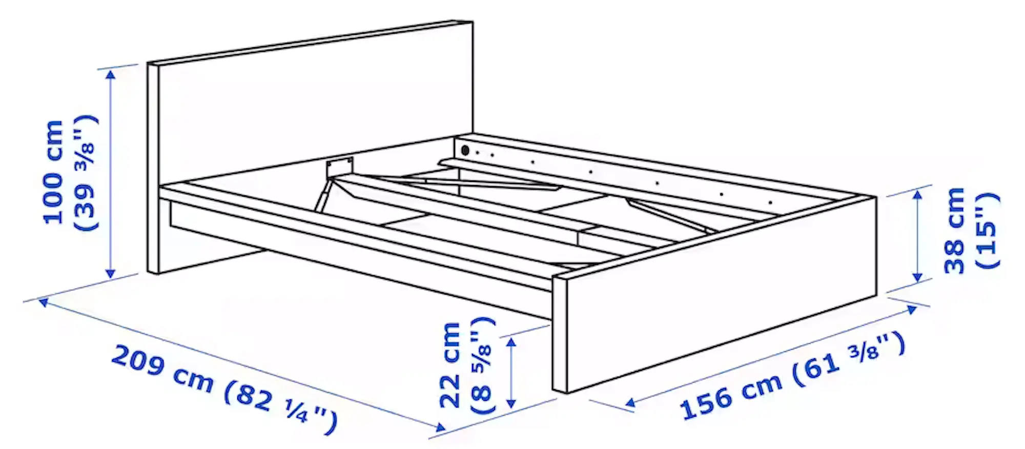 Pat Ikea Malm/Luroy 140x200 (Alb)