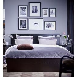 Кровать Ikea Malm/Luroy 140x200 (Черно-Коричневый) Thumb