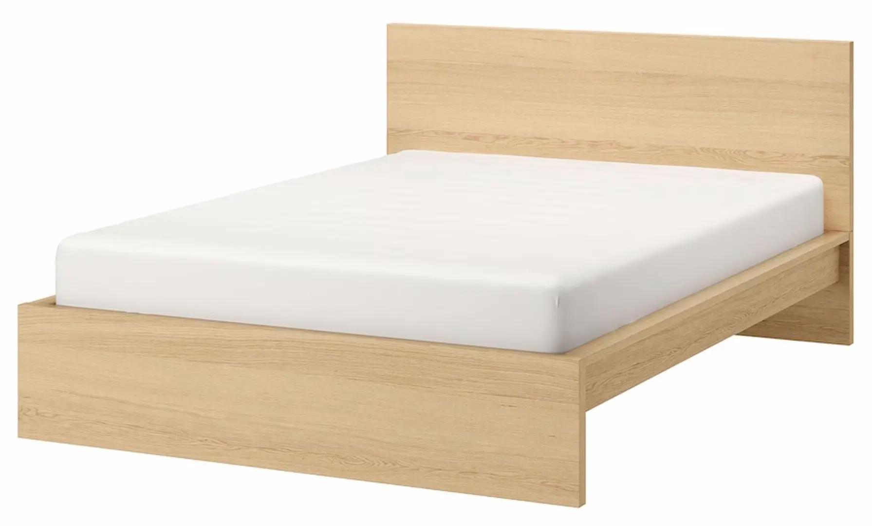 Pat Ikea Malm/Luroy 160x200 (Furnir Stejar Alb) - 2