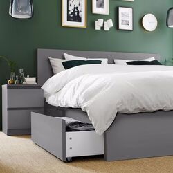 Pat Ikea Malm/Luroy 2 cutii depozitare 140x200 (Grey) Thumb