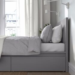 Pat Ikea Malm/Luroy 2 cutii depozitare 140x200 (Grey) Thumb