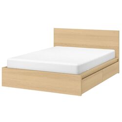 Pat Ikea Malm/Luroy 2 cutii depozitare 180х200 (Stejar Alb)