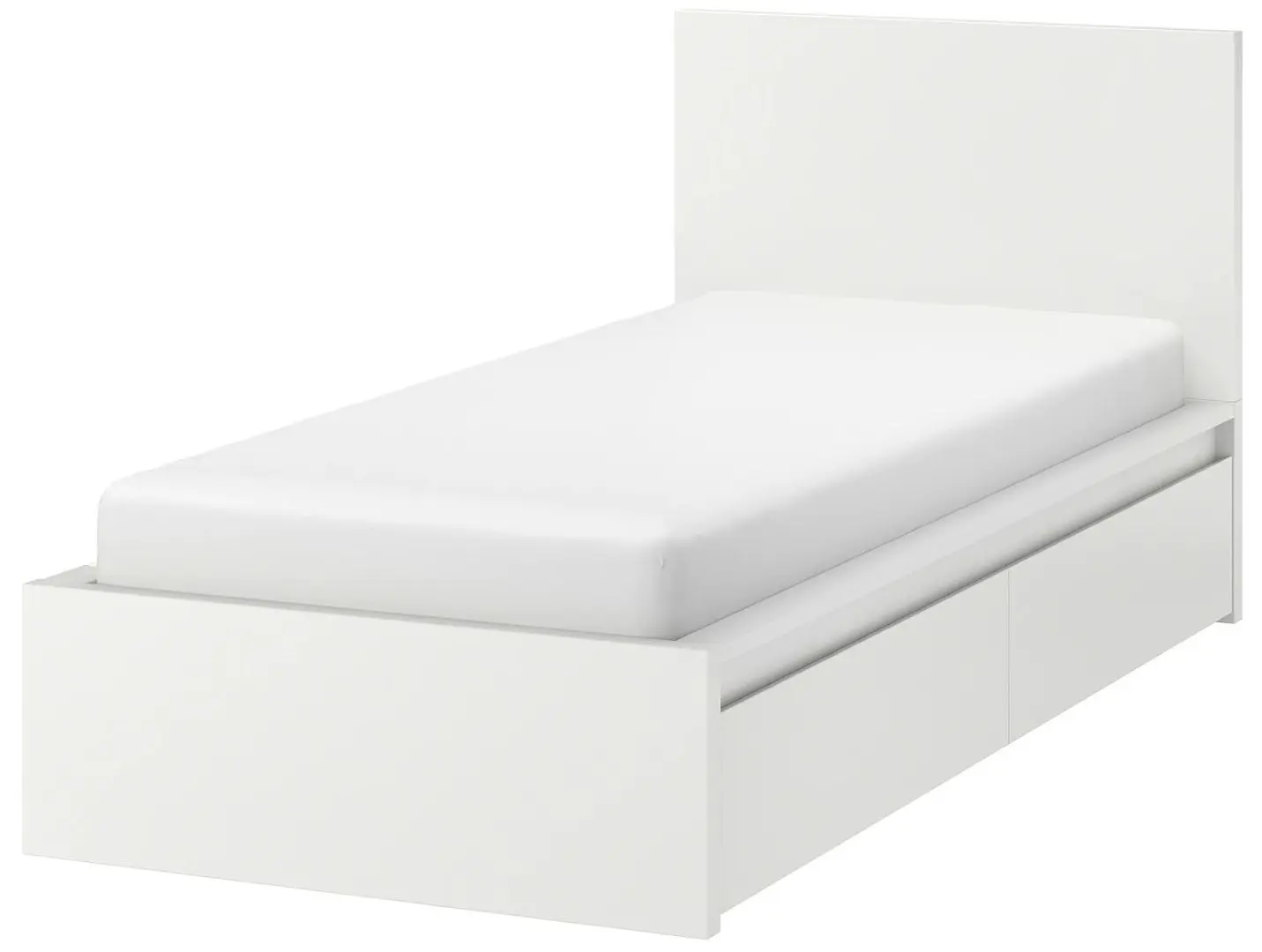 Кровать Ikea Malm Luroy 2 ящика 90х200 (Белый)