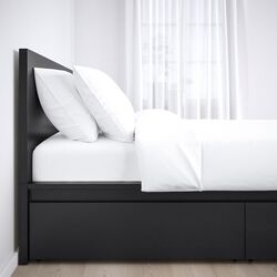 Pat Ikea Ikea Malm/Luroy 4 cutii depozitare 160х200 (Negru-maro) Thumb