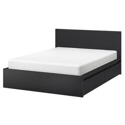 Pat Ikea Ikea Malm/Luroy 4 cutii depozitare 160х200 (Negru-maro) Thumb