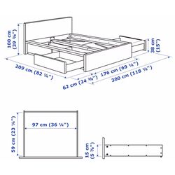 Pat Ikea Malm/Luroy 4 cutii depozitare 160x200 (Furnir Stejar Alb) Thumb