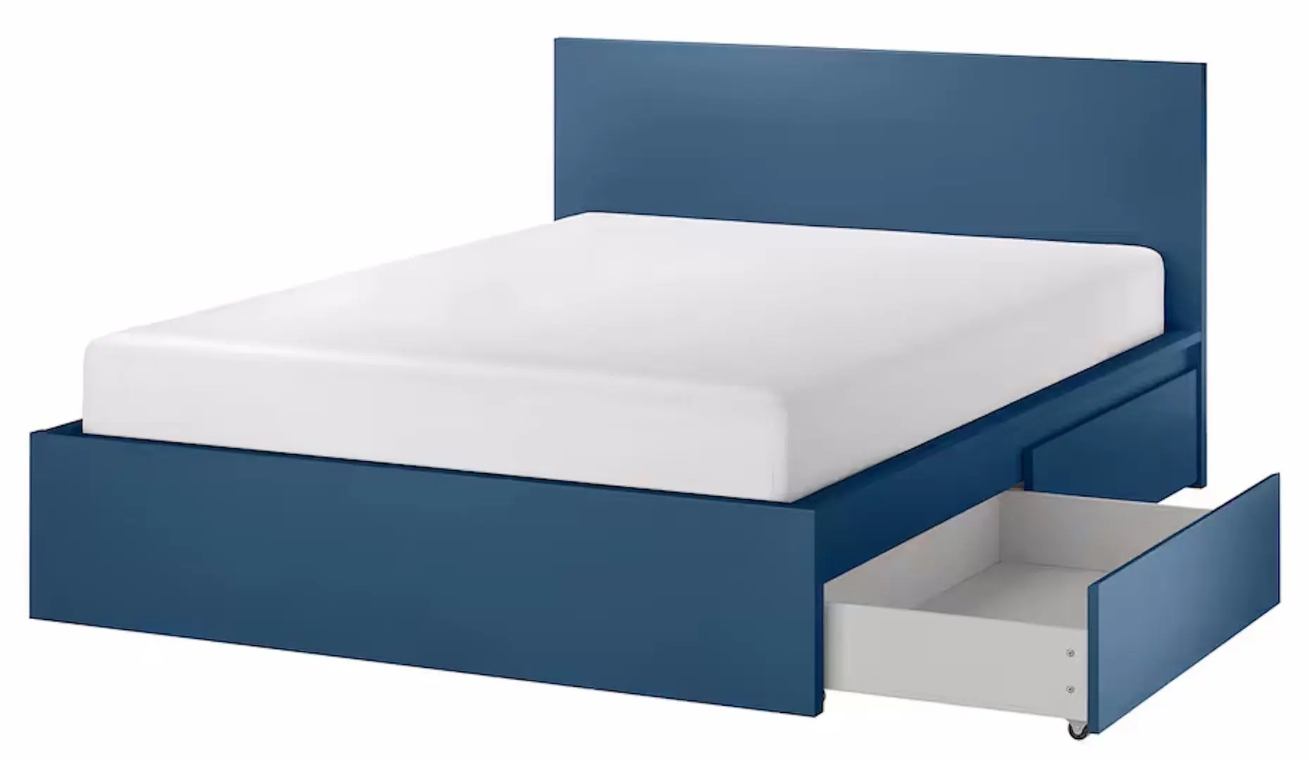 Pat Ikea Malm/Luroy 4 cutii depozitare 160x200 (Albastru) - 2