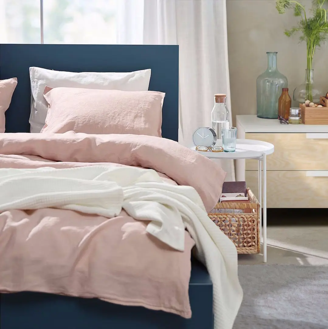 Pat Ikea Malm/Luroy 4 cutii depozitare 160x200 (Albastru) - 8