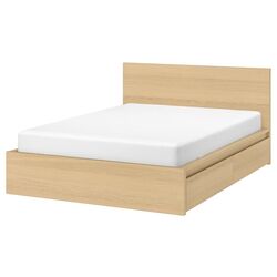 Pat Ikea Malm/Luroy 4 cutii depozitare 180х200 (Stejar Alb)