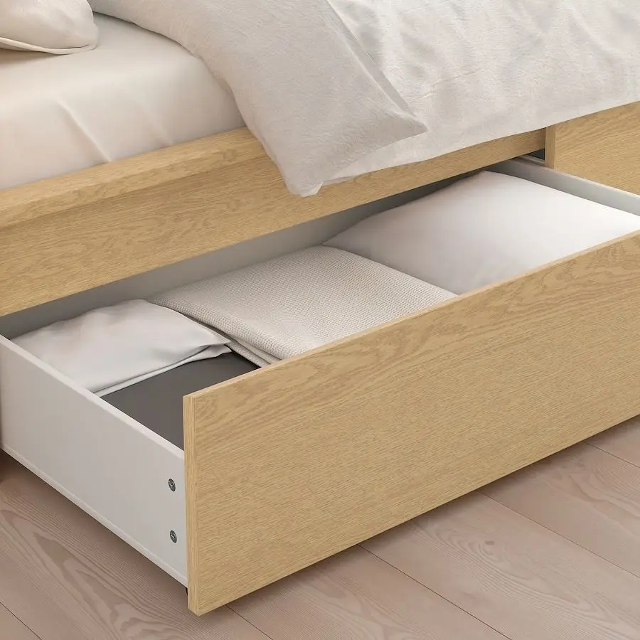 Кровать Ikea Malm/Luroy 4 ящика 180х200 (Дуб Беленый) - 5