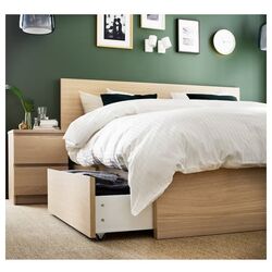 Кровать Ikea Malm/Luroy 4 ящика 180х200 (Дуб Беленый) Thumb
