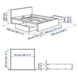 Кровать Ikea Malm/Luroy 4 ящика 180х200 (Дуб Беленый) Thumb