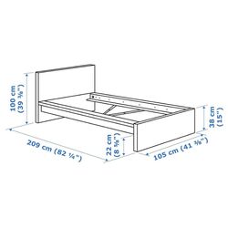Кровать Ikea Malm/Luroy 90х200 (Белый) Thumb