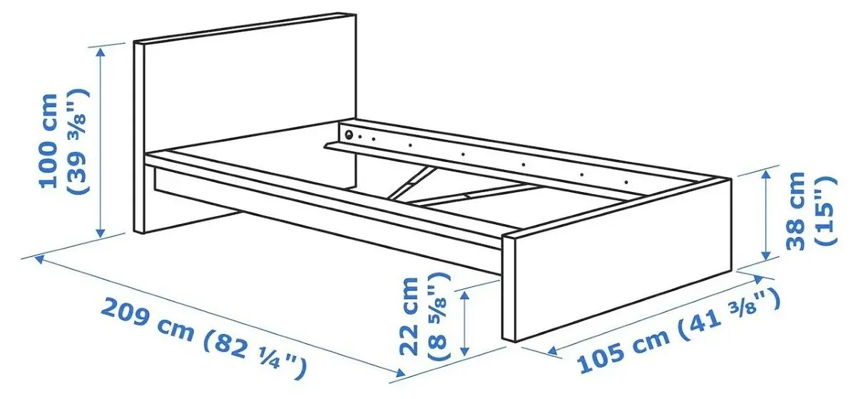 Кровать Ikea Malm/Luroy 90х200 (Белый)