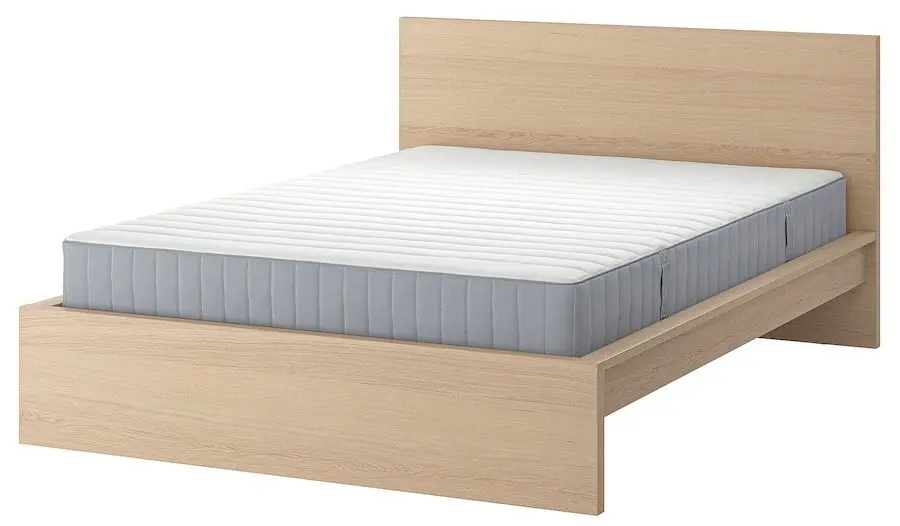 Pat Ikea Malm/Valevag 140x200 (Furnir Stejar Alb/Extra Ferma) - 2