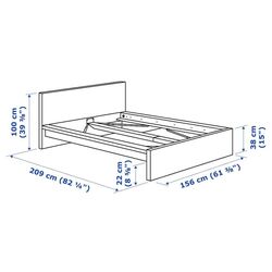 Pat Ikea Malm/Valevag 140x200 (Furnir Stejar Alb/Extra Ferma) Thumb