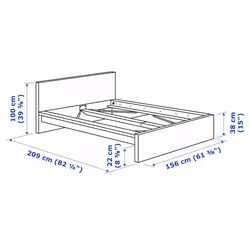 Pat Ikea Malm/Valevag extra ferma/cu saltea 140x200 (Negru-Maro) Thumb