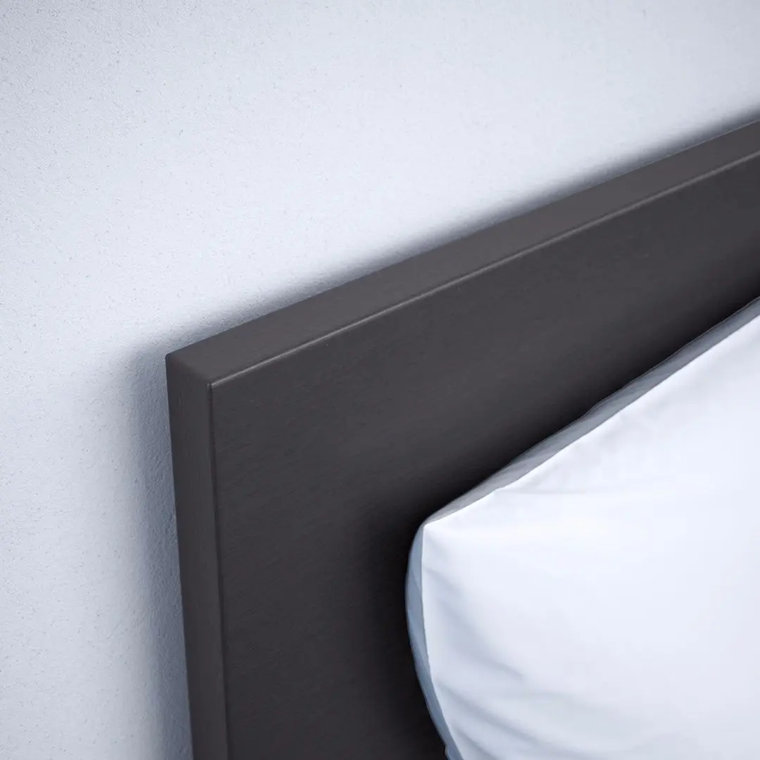 Pat Ikea Malm/Valevag extra ferma/cu saltea 140x200 (Negru-Maro) - 4