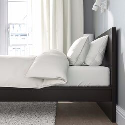 Pat Ikea Malm/Valevag extra ferma/cu saltea 140x200 (Negru-Maro) Thumb