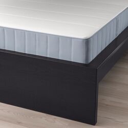 Pat Ikea Malm/Valevag extra ferma/cu saltea 140x200 (Negru-Maro) Thumb