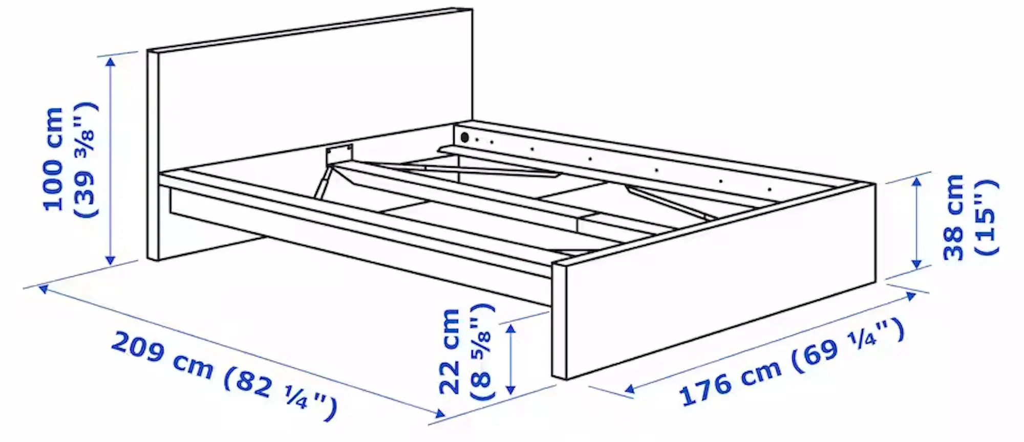 Pat Ikea Malm/Valevag extra ferma/cu saltea 160x200 (Furnir Stejar Alb) - 15