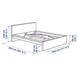 Pat Ikea Malm/Valevag extra ferma/cu saltea 180x200 (Furnir Stejar Alb) Thumb