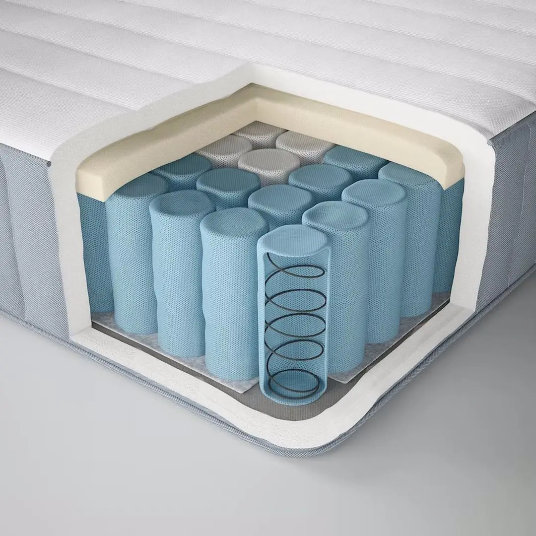 Pat Ikea Malm/Valevag extra ferma/cu saltea 90x200 (Negru-Maro) - 12