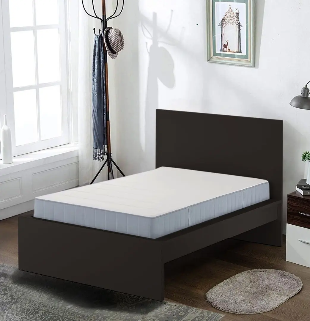 Pat Ikea Malm/Valevag extra ferma/cu saltea 90x200 (Negru-Maro)