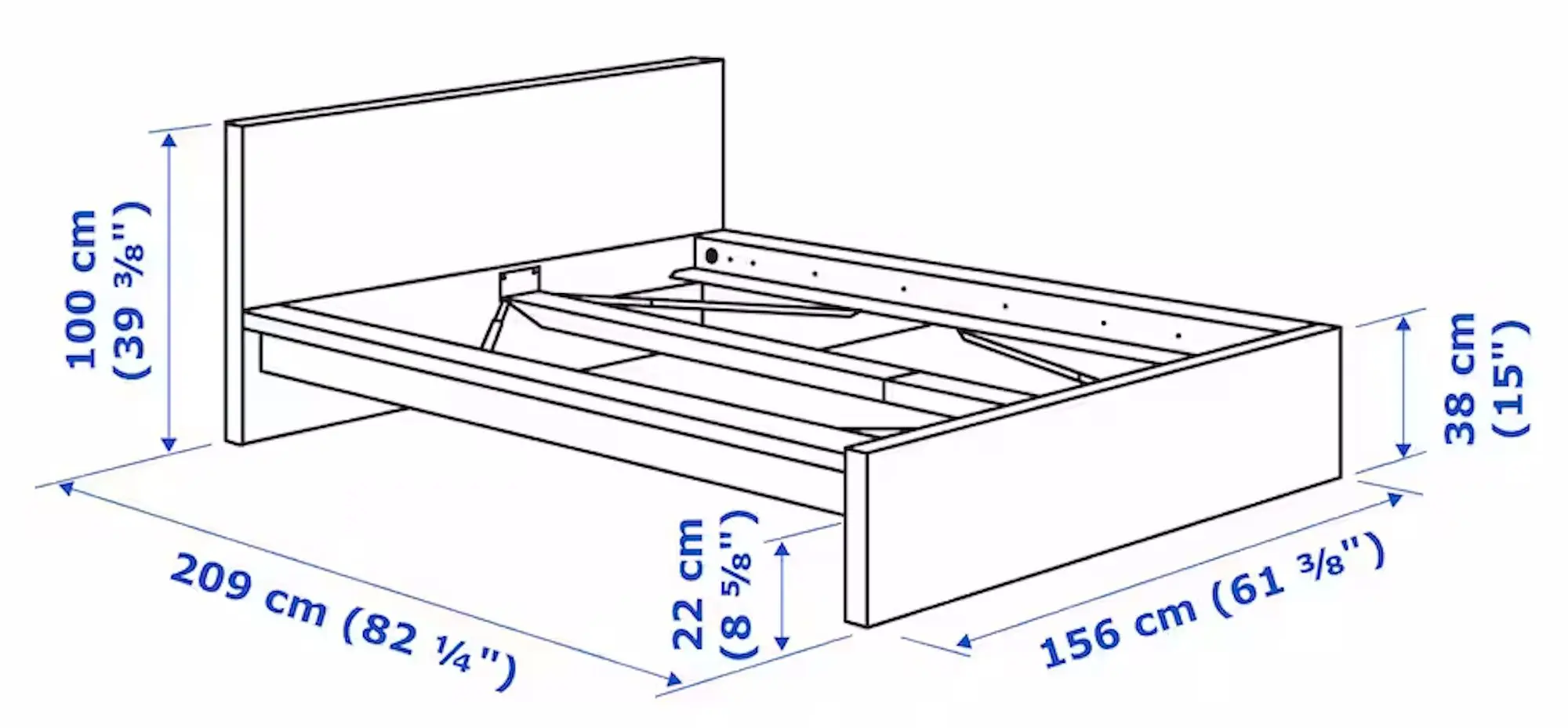 Кровать Ikea Malm/Valevag жесткий/с матрасом 140x200 (Беленый Дубовый Шпон) - 15