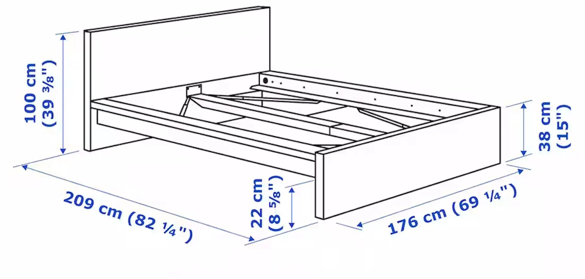 Кровать Ikea Malm/Valevag жесткий/с матрасом 160x200 (Черно-Коричневый) - 12