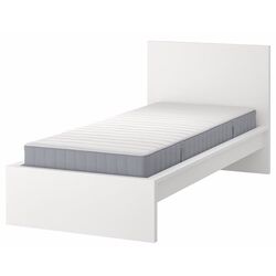 Pat Ikea Malm/Valevag ferma/cu saltea 90x200 (Alb) Thumb
