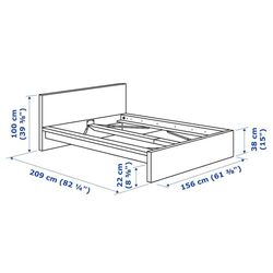 Pat Ikea Malm/Vesteroy 140x200 (Furnir Stejar Alb/Extra Ferma) Thumb