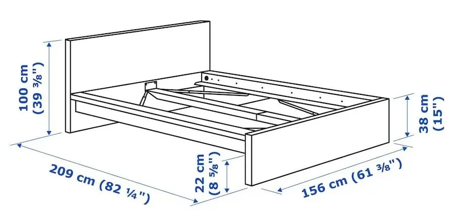 Pat Ikea Malm/Vesteroy 140x200 (Furnir Stejar Alb/Extra Ferma) - 11
