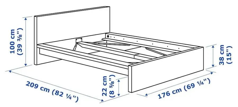 Pat Ikea Malm/Vesteroy 160x200 (Furnir Stejar Alb/Ferma) - 11
