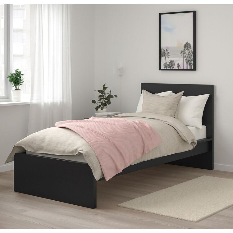 Кровать Ikea Malm Vesteroy 90x200 (Черно-коричневый/Экстра Жесткий)